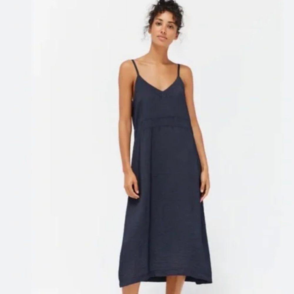 LACAUSA Alma Navy Slip Dress